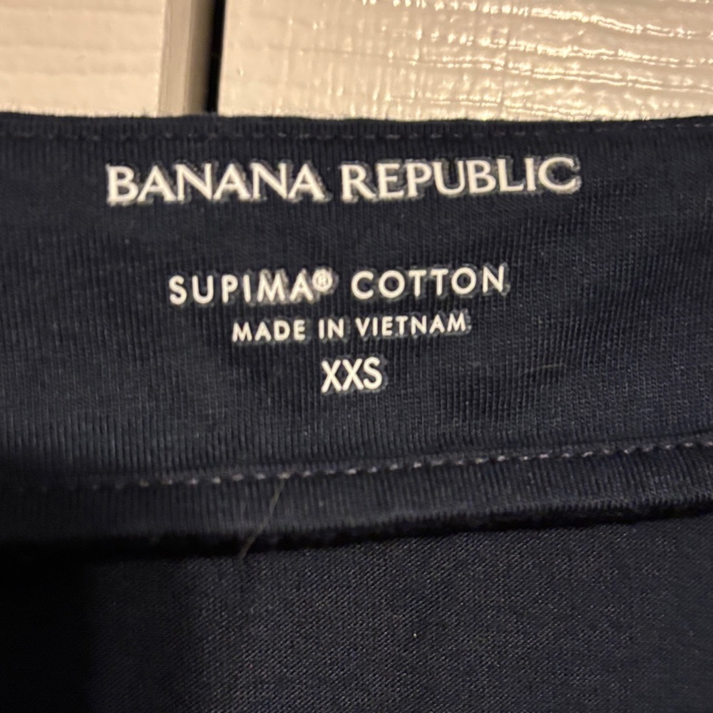 Banana Republic Supima cotton peasant long sleeve top in navy size XXS  NWT - Picture 3 of 11